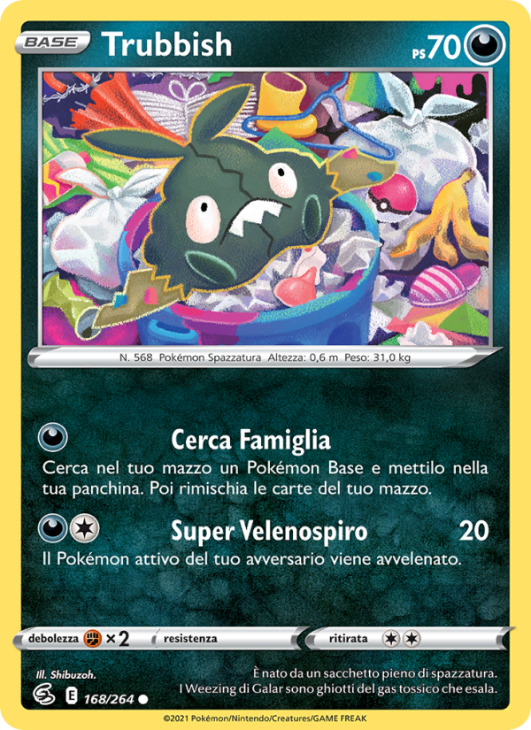Trubbish 168/284 — Colpo Fusione (Italian Pokémon TCG card)