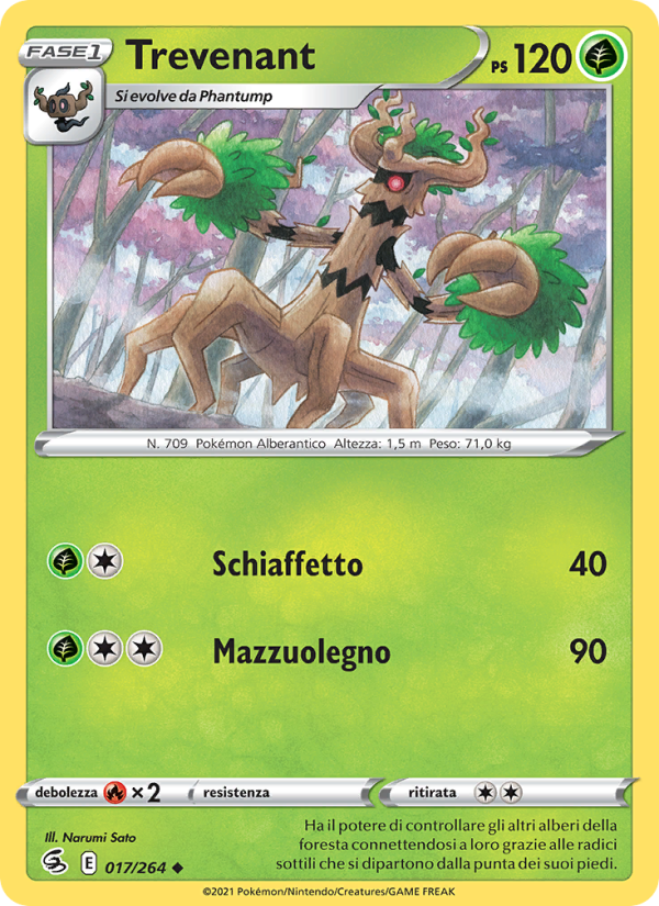 Trevenant 017/284 — Colpo Fusione (Italian Pokémon TCG card)