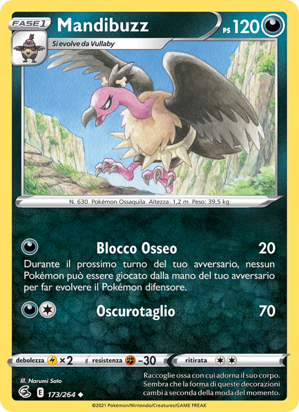 Mandibuzz 173/284 — Colpo Fusione (Italian Pokémon TCG card)