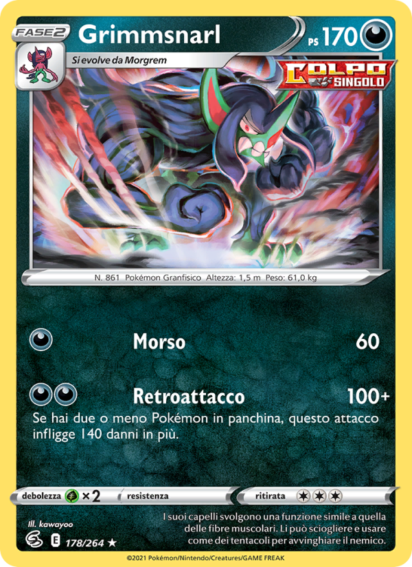Grimmsnarl 178/284 — Colpo Fusione (Italian Pokémon TCG card)