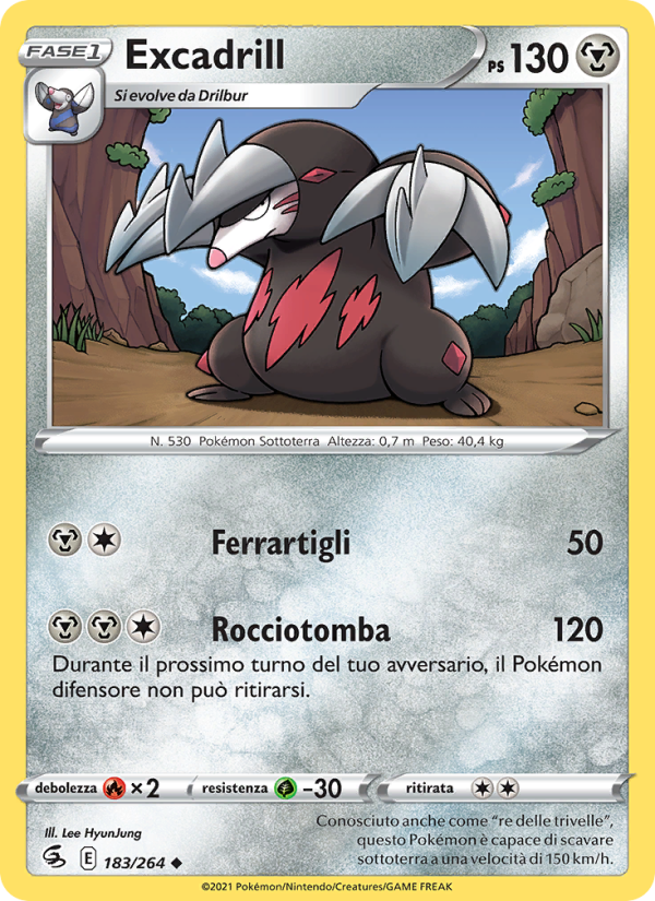 Excadrill 183/284 — Colpo Fusione (Italian Pokémon TCG card)