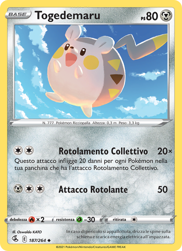 Togedemaru 187/284 — Colpo Fusione (Italian Pokémon TCG card)