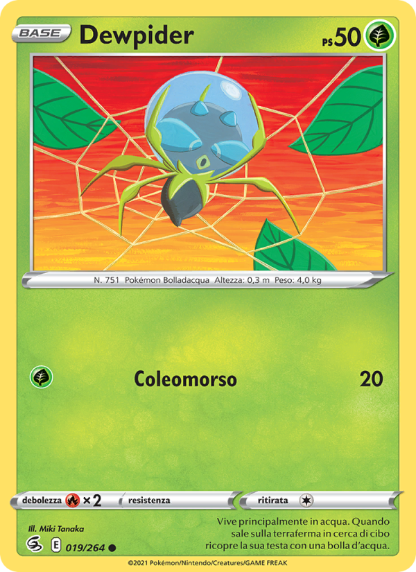 Dewpider 019/284 — Colpo Fusione (Italian Pokémon TCG card)