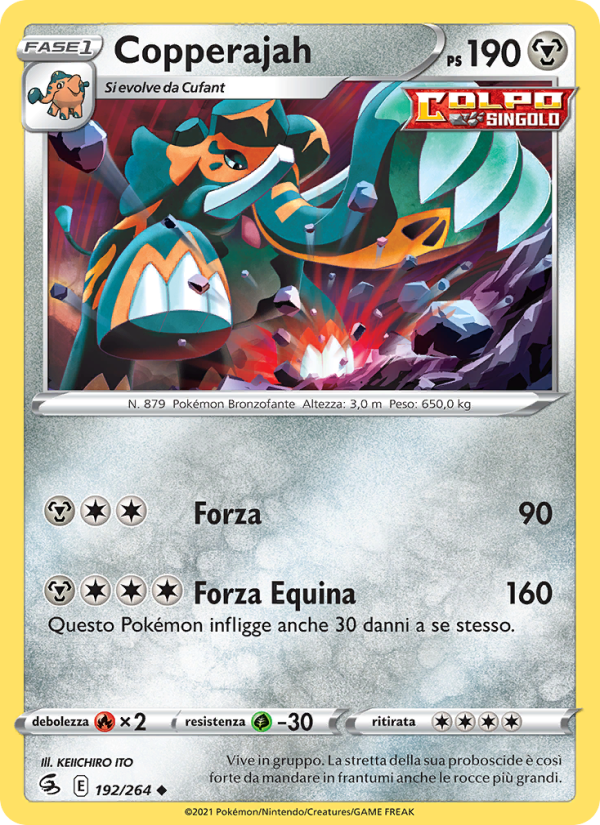 Copperajah 192/284 — Colpo Fusione (Italian Pokémon TCG card)