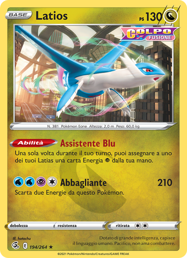 Latios 194/284 — Colpo Fusione (Italian Pokémon TCG card)