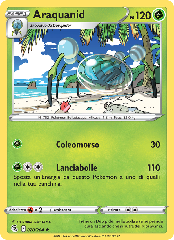 Araquanid 020/284 — Colpo Fusione (Italian Pokémon TCG card)