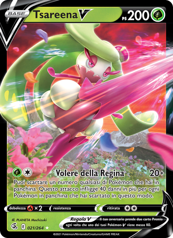 Tsareena V 021/284 — Colpo Fusione (Italian Pokémon TCG card)