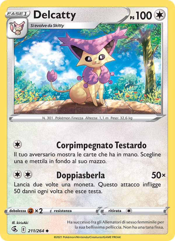 Delcatty 211/284 — Colpo Fusione (Italian Pokémon TCG card)