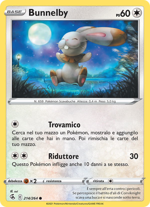 Bunnelby 214/284 — Colpo Fusione (Italian Pokémon TCG card)