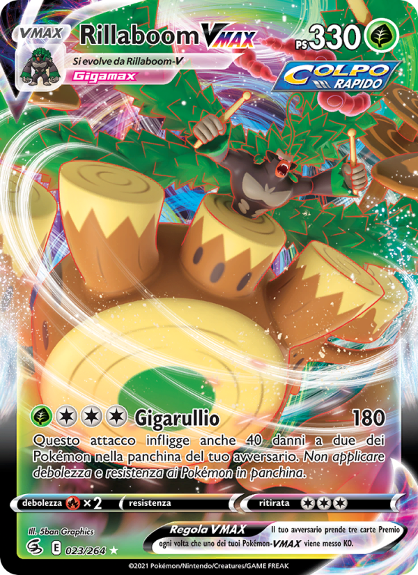 Rillaboom VMAX 023/284 — Colpo Fusione (Italian Pokémon TCG card)