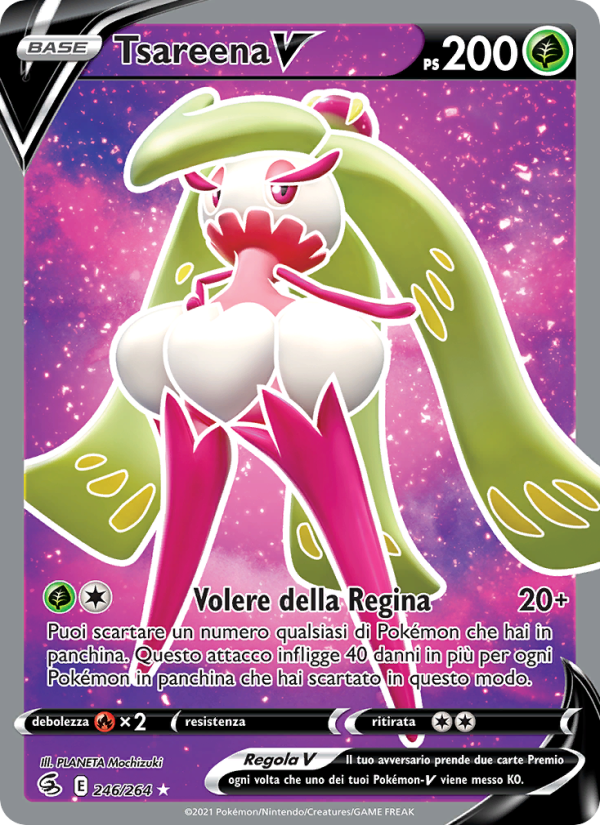 Tsareena V 246/284 — Colpo Fusione (Italian Pokémon TCG card)