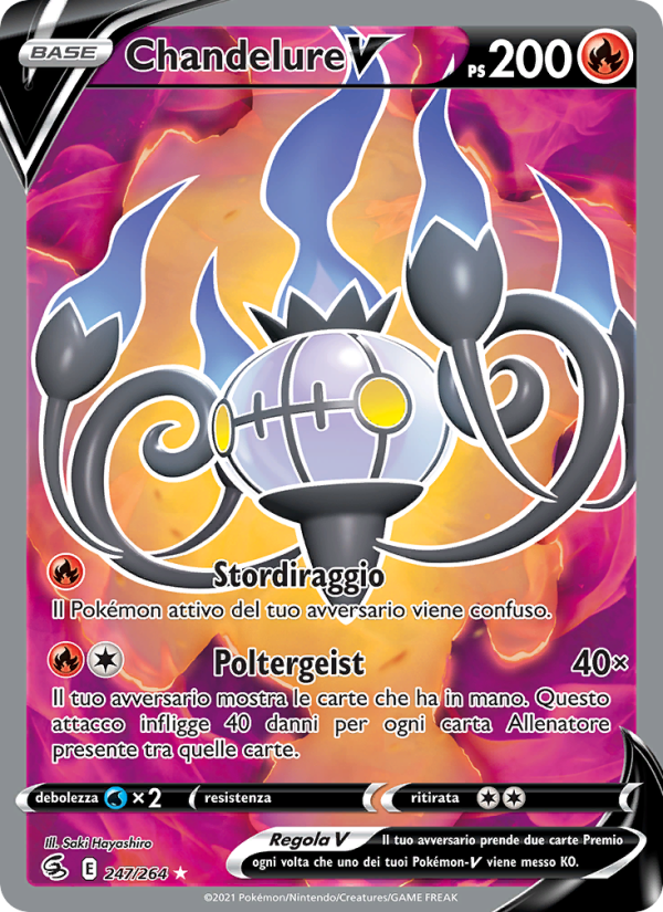 Chandelure V 247/284 — Colpo Fusione (Italian Pokémon TCG card)