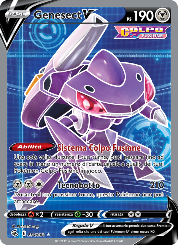 Genesect V 254/284 — Colpo Fusione (Italian Pokémon TCG card)