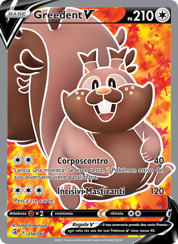 Greedent V 256/284 — Colpo Fusione (Italian Pokémon TCG card)
