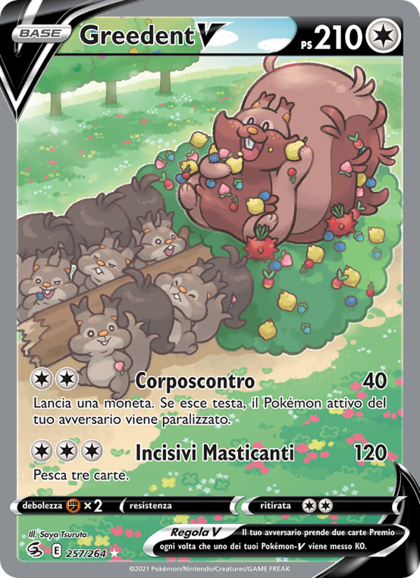 Greedent V 257/284 — Colpo Fusione (Italian Pokémon TCG card)