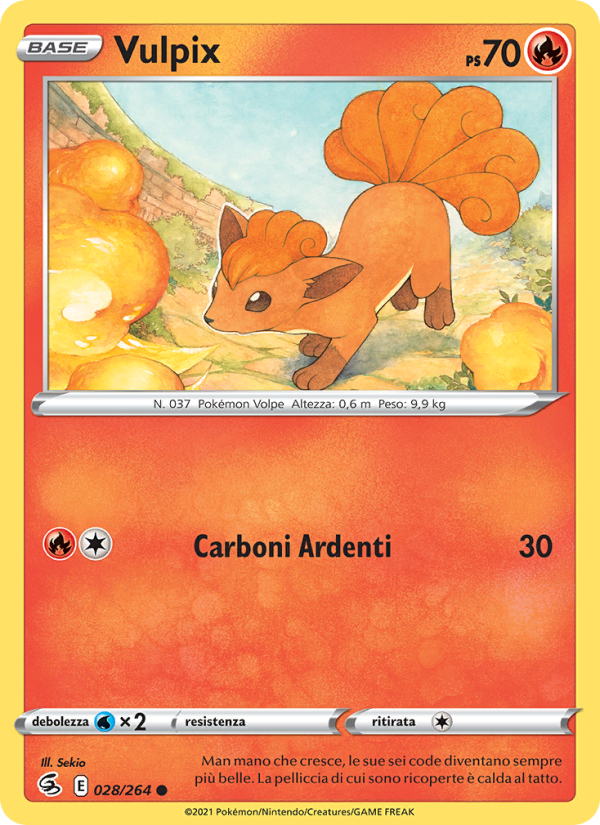 Vulpix 028/284 — Colpo Fusione (Italian Pokémon TCG card)