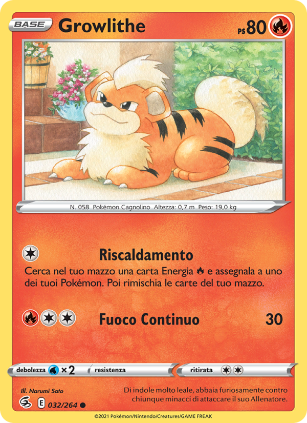 Growlithe 032/284 — Colpo Fusione (Italian Pokémon TCG card)