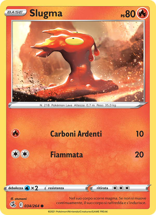 Slugma 034/284 — Colpo Fusione (Italian Pokémon TCG card)