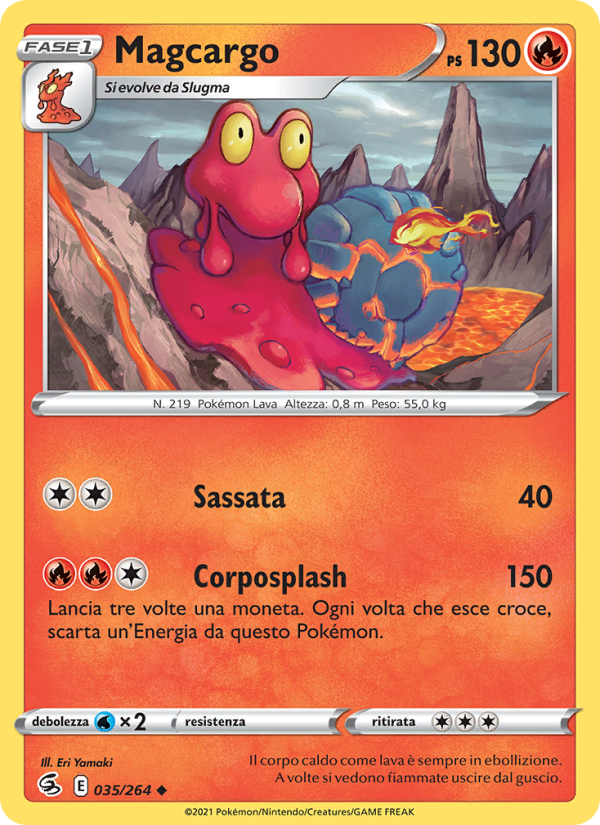 Magcargo 035/284 — Colpo Fusione (Italian Pokémon TCG card)