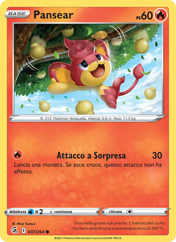 Pansear 037/284 — Colpo Fusione (Italian Pokémon TCG card)