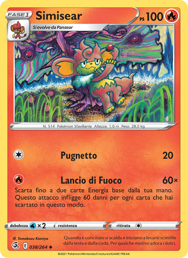 Simisear 038/284 — Colpo Fusione (Italian Pokémon TCG card)
