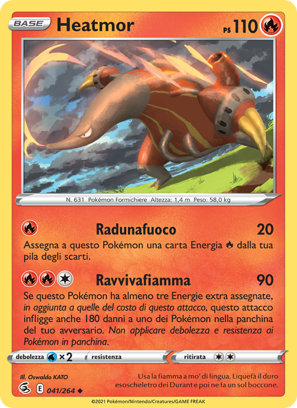 Heatmor 041/284 — Colpo Fusione (Italian Pokémon TCG card)