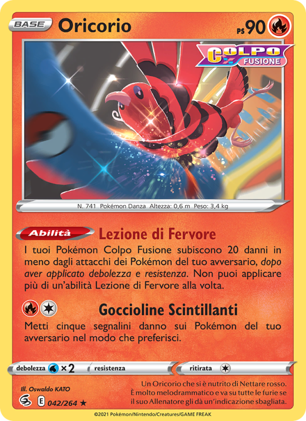 Oricorio 042/284 — Colpo Fusione (Italian Pokémon TCG card)