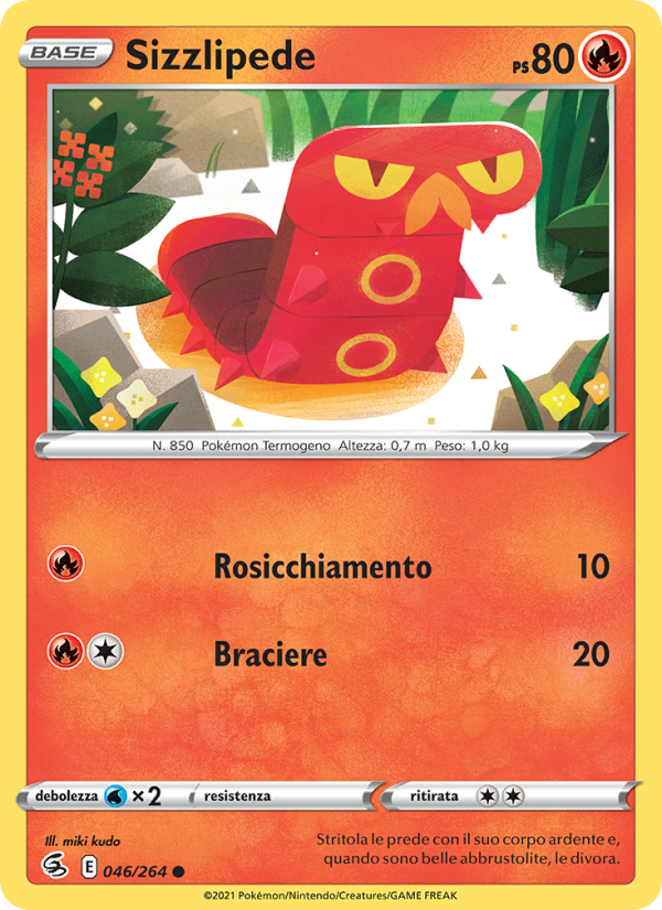 Sizzlipede 046/284 — Colpo Fusione (Italian Pokémon TCG card)