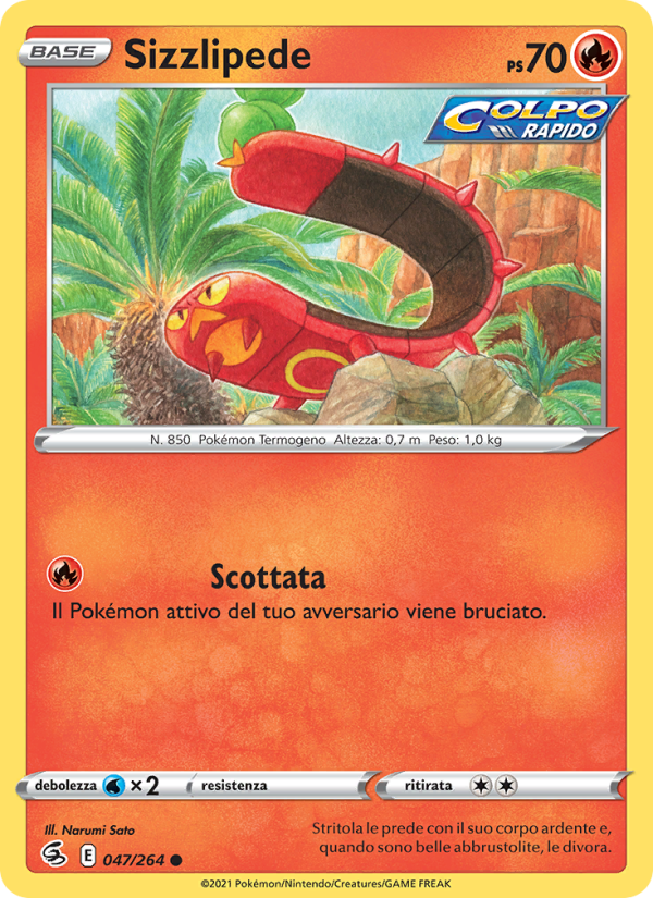 Sizzlipede 047/284 — Colpo Fusione (Italian Pokémon TCG card)