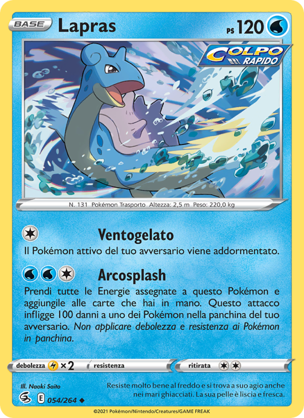 Lapras 054/284 — Colpo Fusione (Italian Pokémon TCG card)