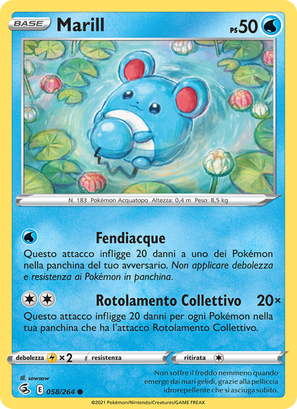 Marill 058/284 — Colpo Fusione (Italian Pokémon TCG card)