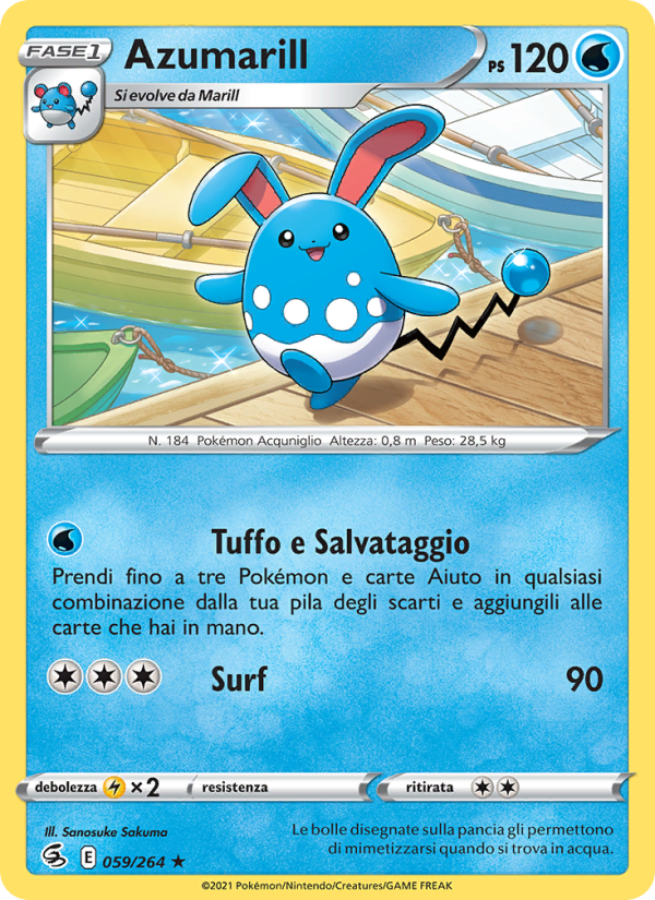 Azumarill 059/284 — Colpo Fusione (Italian Pokémon TCG card)