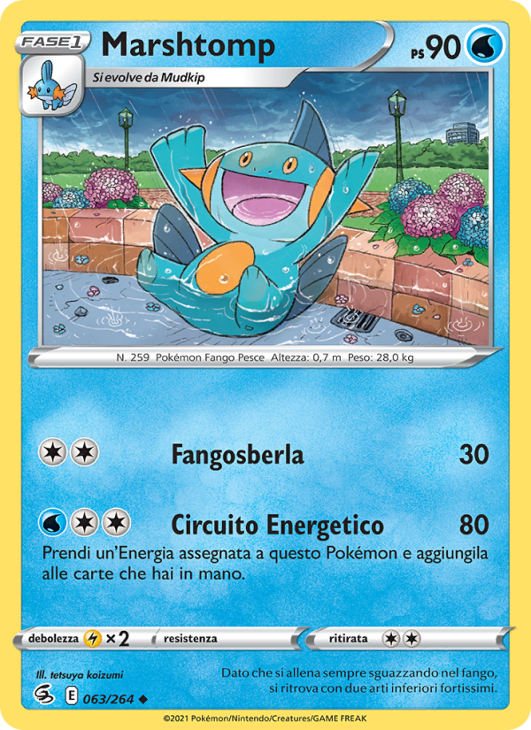 Marshtomp 063/284 — Colpo Fusione (Italian Pokémon TCG card)