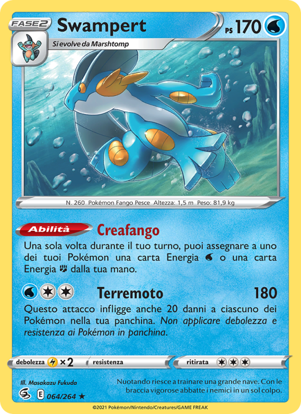 Swampert 064/284 — Colpo Fusione (Italian Pokémon TCG card)