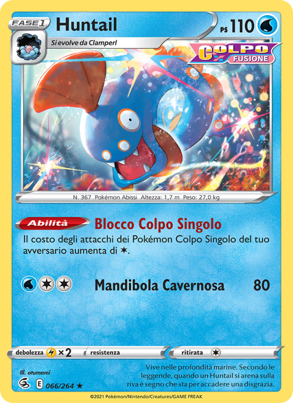 Huntail 066/284 — Colpo Fusione (Italian Pokémon TCG card)