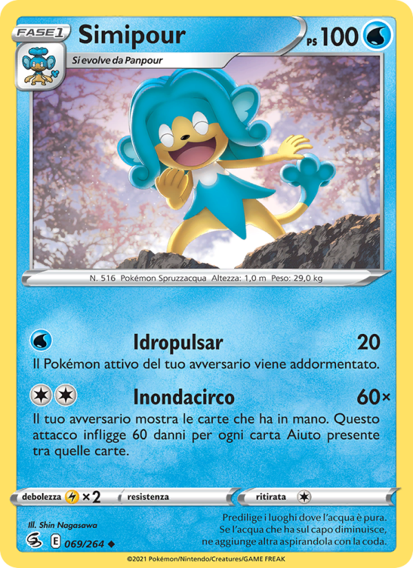 Simipour 069/284 — Colpo Fusione (Italian Pokémon TCG card)
