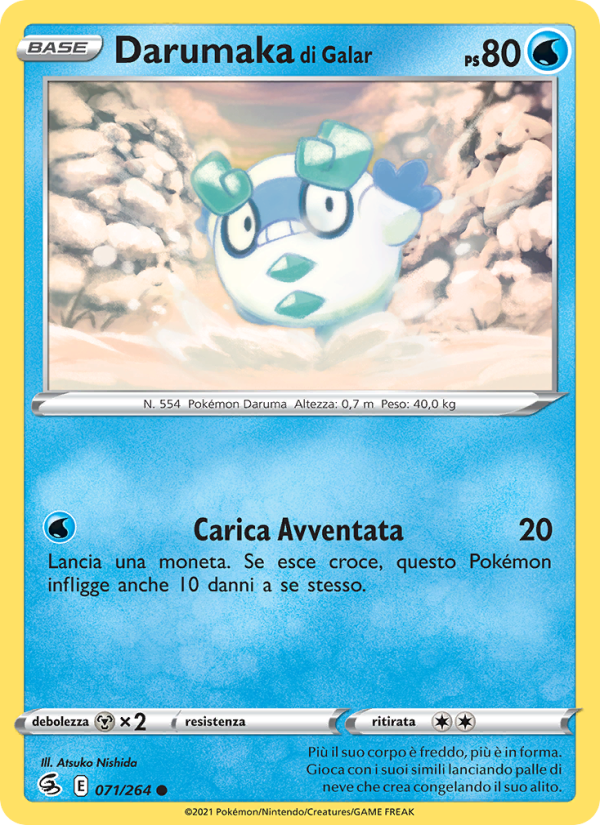 Darumaka di Galar 071/284 — Colpo Fusione (Italian Pokémon TCG card)