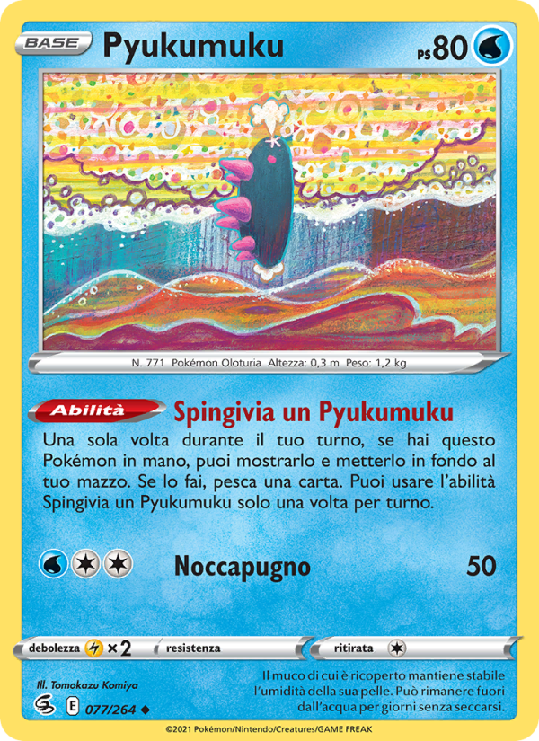 Pyukumuku 077/284 — Colpo Fusione (Italian Pokémon TCG card)