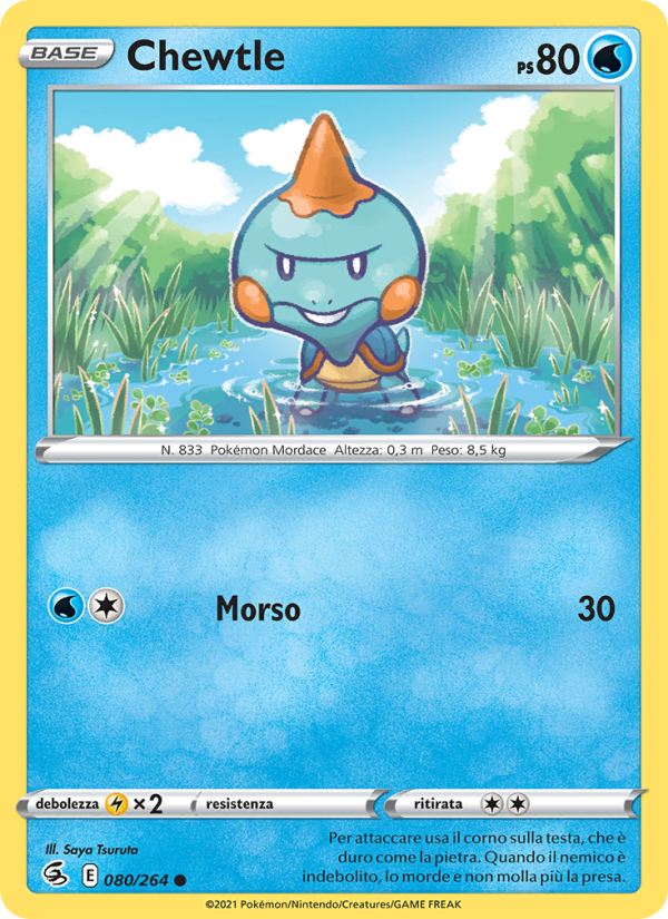Chewtle 080/284 — Colpo Fusione (Italian Pokémon TCG card)