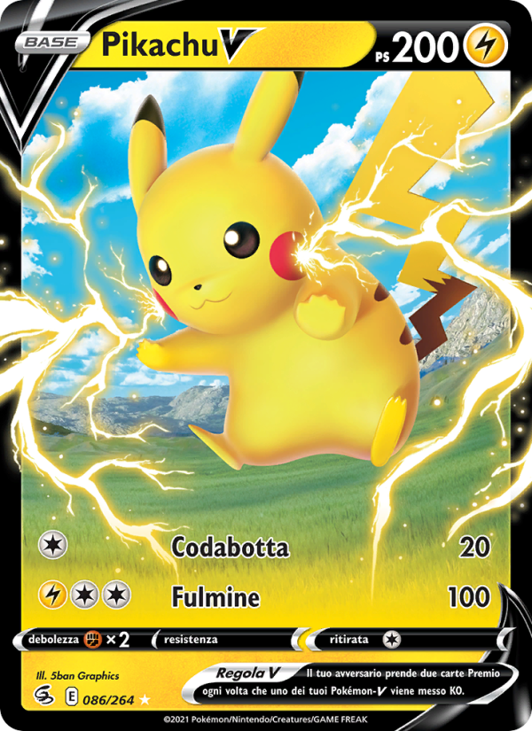 Pikachu V 086/284 — Colpo Fusione (Italian Pokémon TCG card)