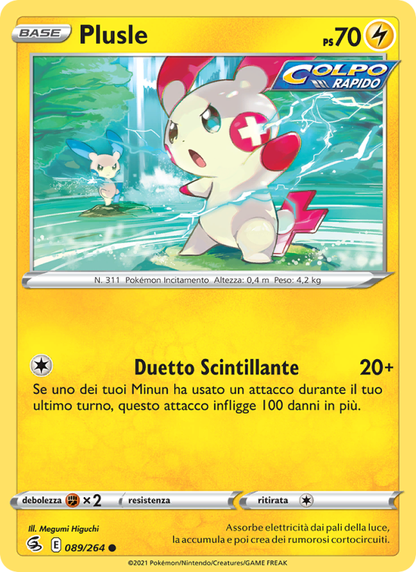Plusle 089/284 — Colpo Fusione (Italian Pokémon TCG card)