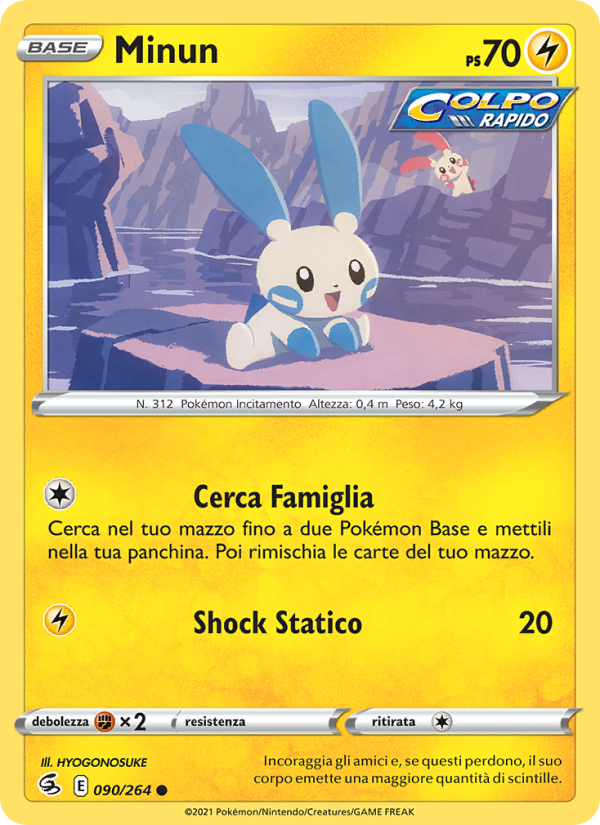 Minun 090/284 — Colpo Fusione (Italian Pokémon TCG card)