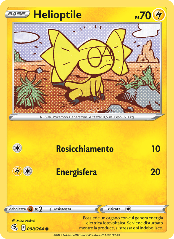 Helioptile 098/284 — Colpo Fusione (Italian Pokémon TCG card)