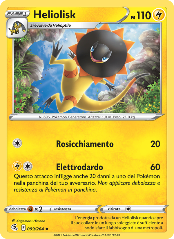 Heliolisk 099/284 — Colpo Fusione (Italian Pokémon TCG card)