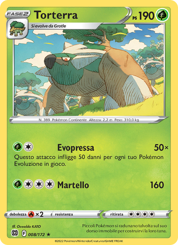 Torterra 008/216 — Astri Lucenti (Italian Pokémon TCG card)
