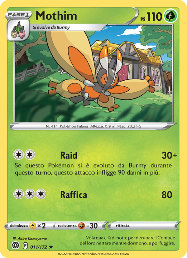 Mothim 011/216 — Astri Lucenti (Italian Pokémon TCG card)