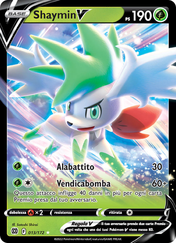Shaymin V 013/216 — Astri Lucenti (Italian Pokémon TCG card)