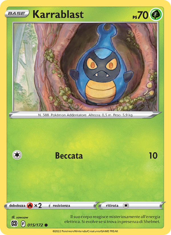 Karrablast 015/216 — Astri Lucenti (Italian Pokémon TCG card)