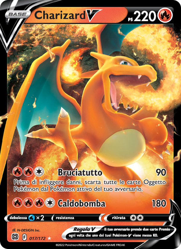 Charizard V 017/216 — Astri Lucenti (Italian Pokémon TCG card)