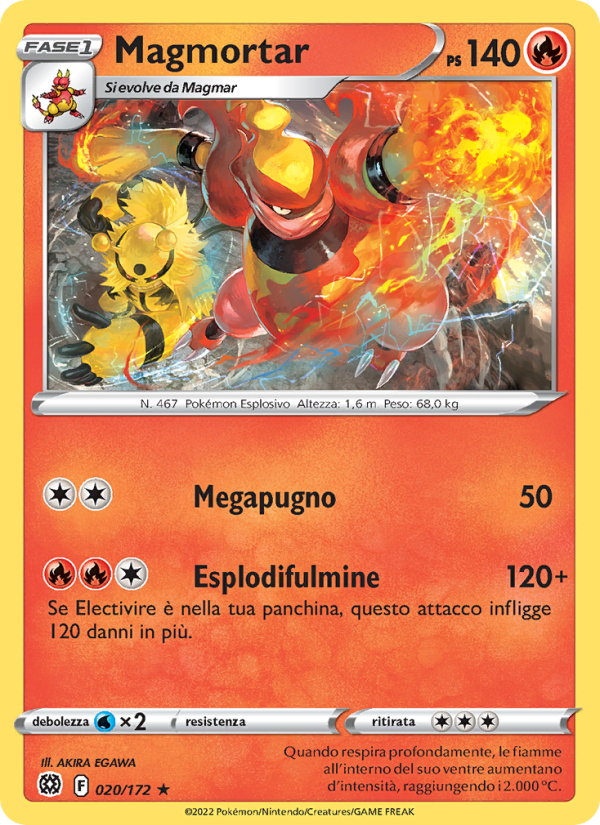 Magmortar 020/216 — Astri Lucenti (Italian Pokémon TCG card)